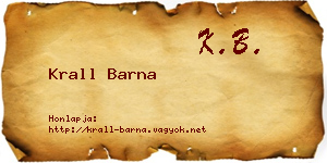 Krall Barna névjegykártya