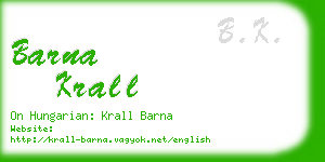 barna krall business card